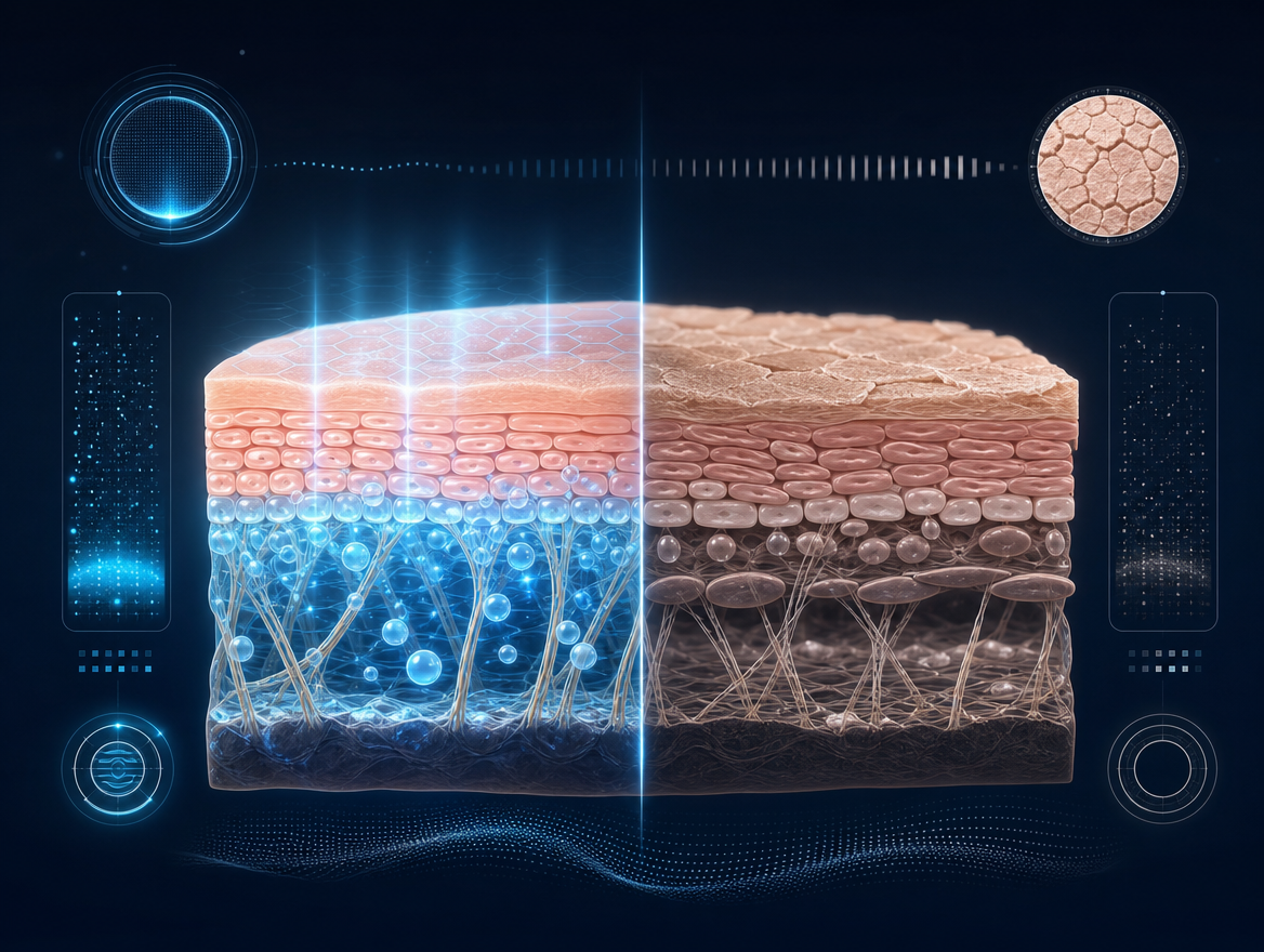 Hydration levels in skin
