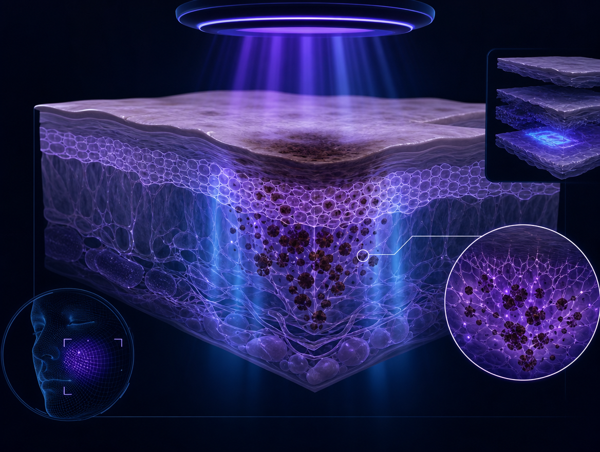 Deep UV pigments beneath the skin